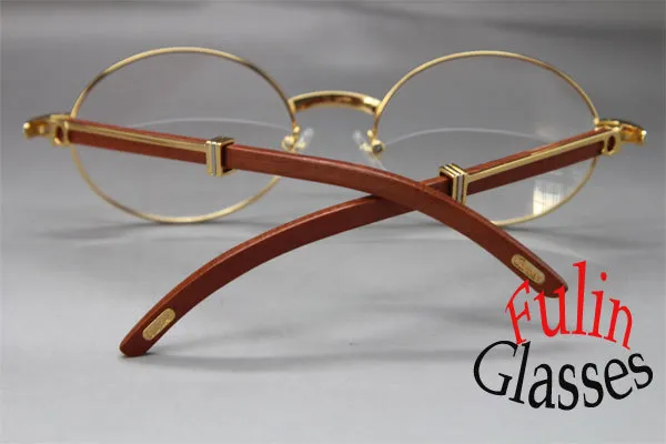 Wholesale-Wood Eyeglasses designer Unisex Alloy Glasses Size: 57-22-135 mm