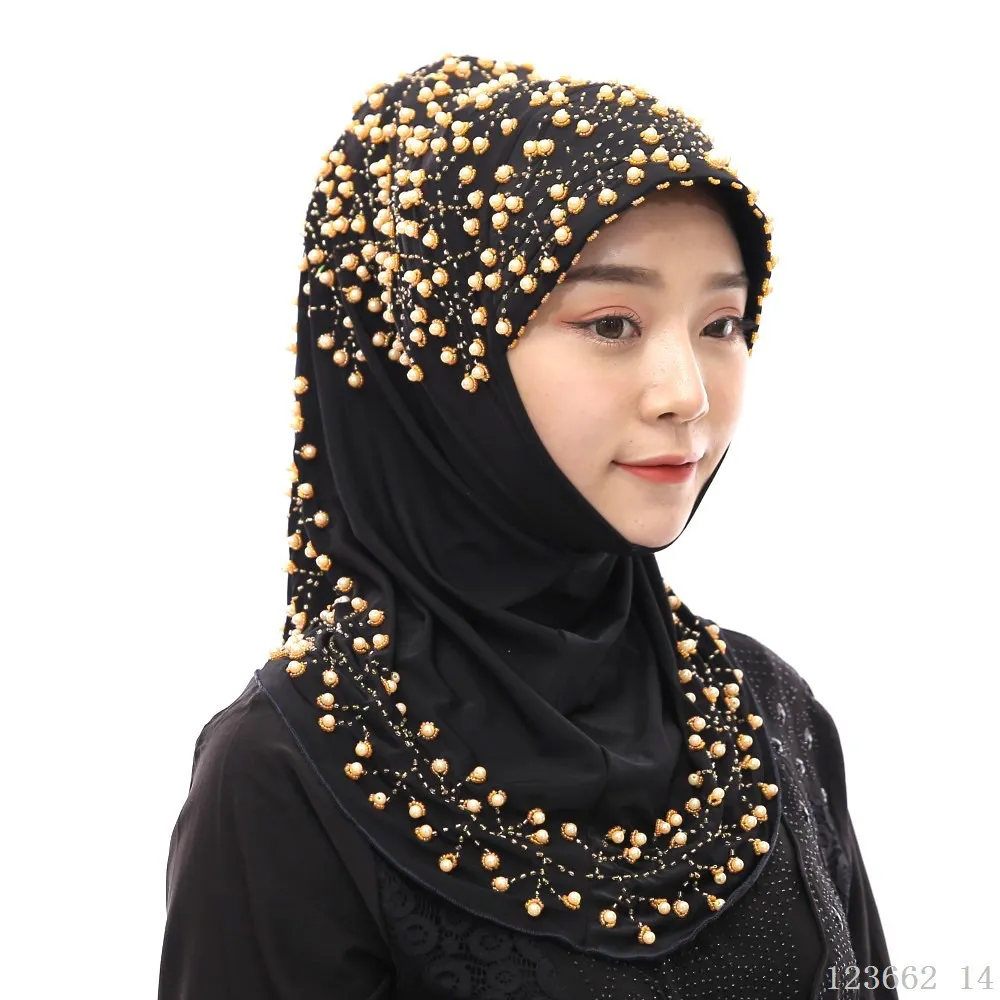 Wholesale Malaysia Pearl Chiffon Scarf Hijab for Ladies in Various Colors
