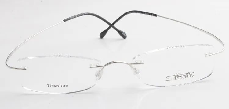 Lyxmärke silhuett titan rimless optiska glasögon ramar ingen skruvrecept glasögon med bax 286m