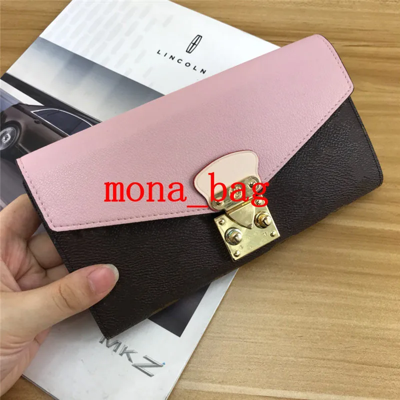 portefeuille design femme longue pochette version coréenne de la personnalité multifonction boucle diables main tenant plus de portefeuilles porte-cartes rouge rose noir
