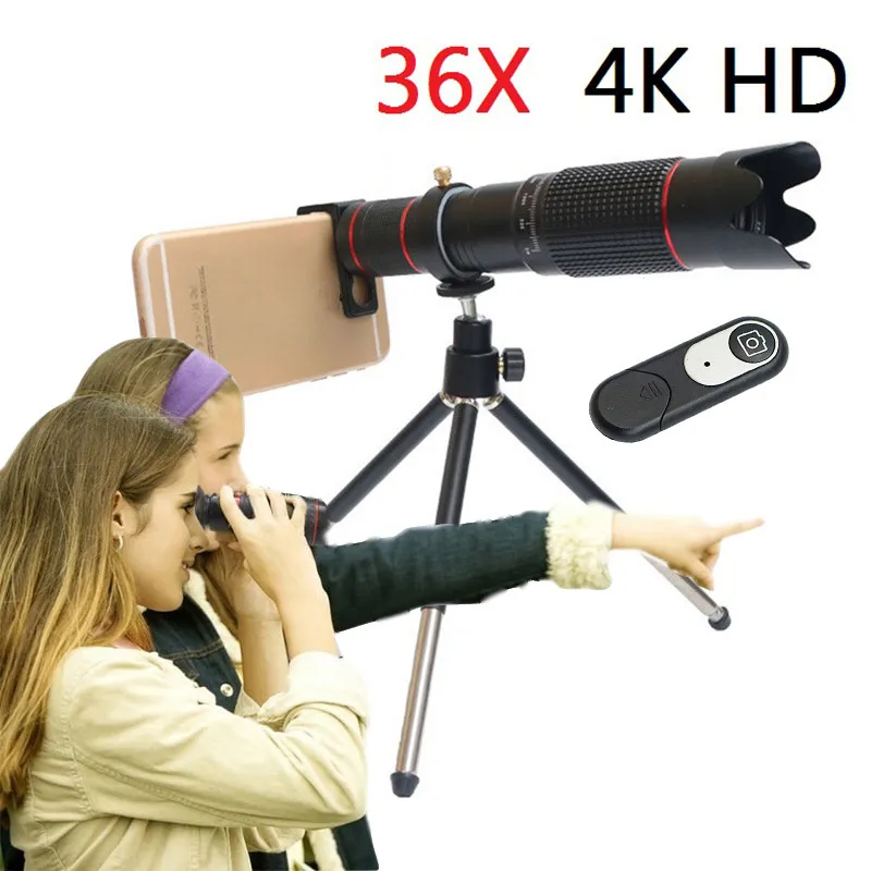4K 36x Zoom Mobile Lens Kit HD Telescope Camera for Smartphones