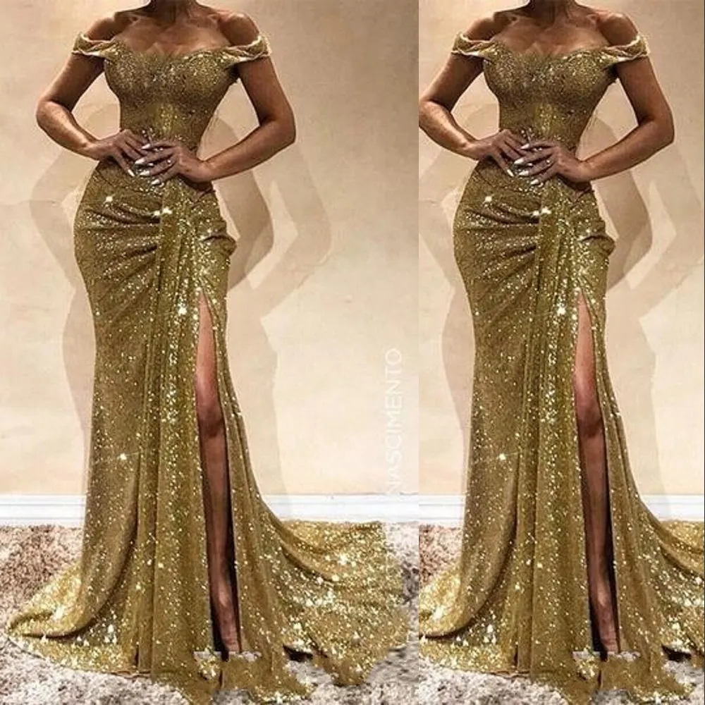 Gold Timeless Sequin Lace Evening Prom Dress Gold Timeless Sequin Lace Evening Prom Dress