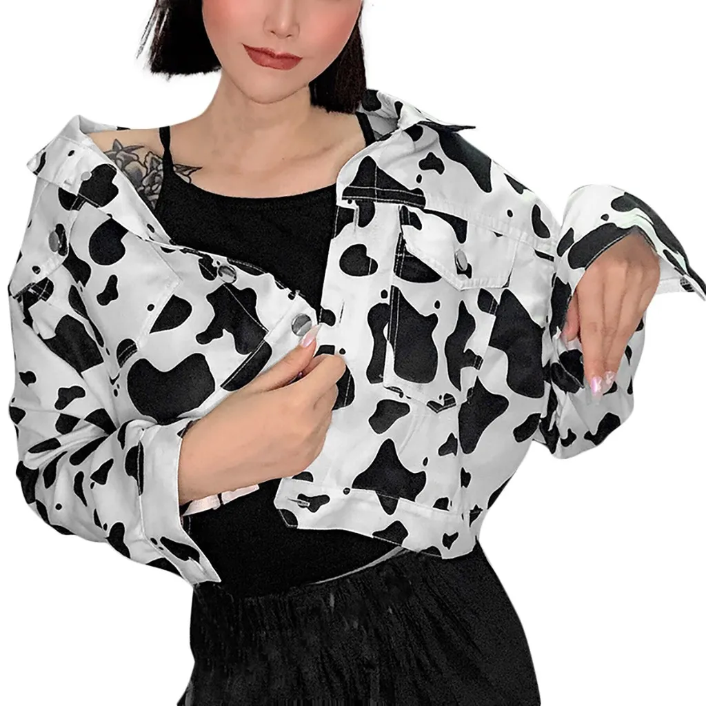 Cow print jean jacket outlet