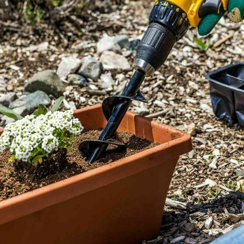 Stål spiral handverktyg borra mini trädgård skruv multifunktionell hål digger jord kultivator plantering hem staket borrgård yard yq00998