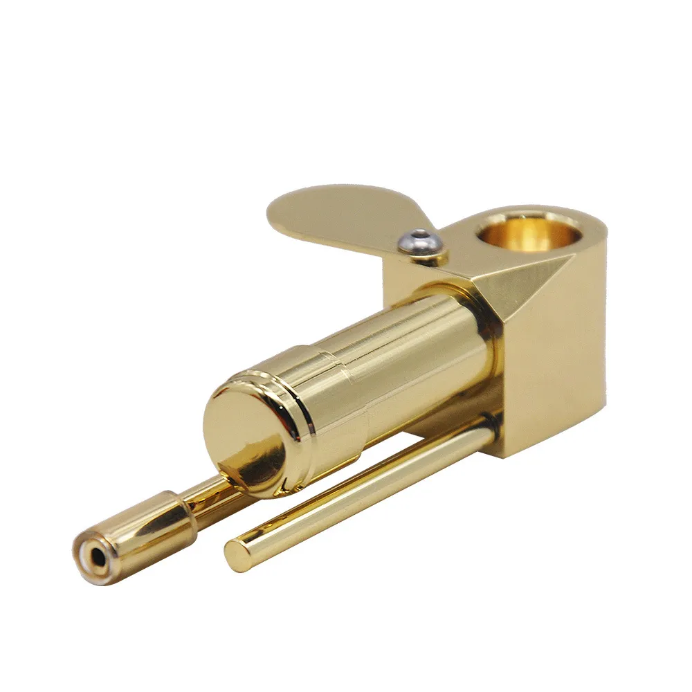 工芸品 Gold pocket pipe Portable Metal Smoking Pipe Golden