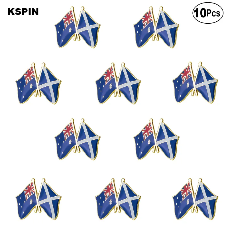 Austrália Scotland Lapel Pin Flag Badge Broche Pins Emblemas 10 pcs muito