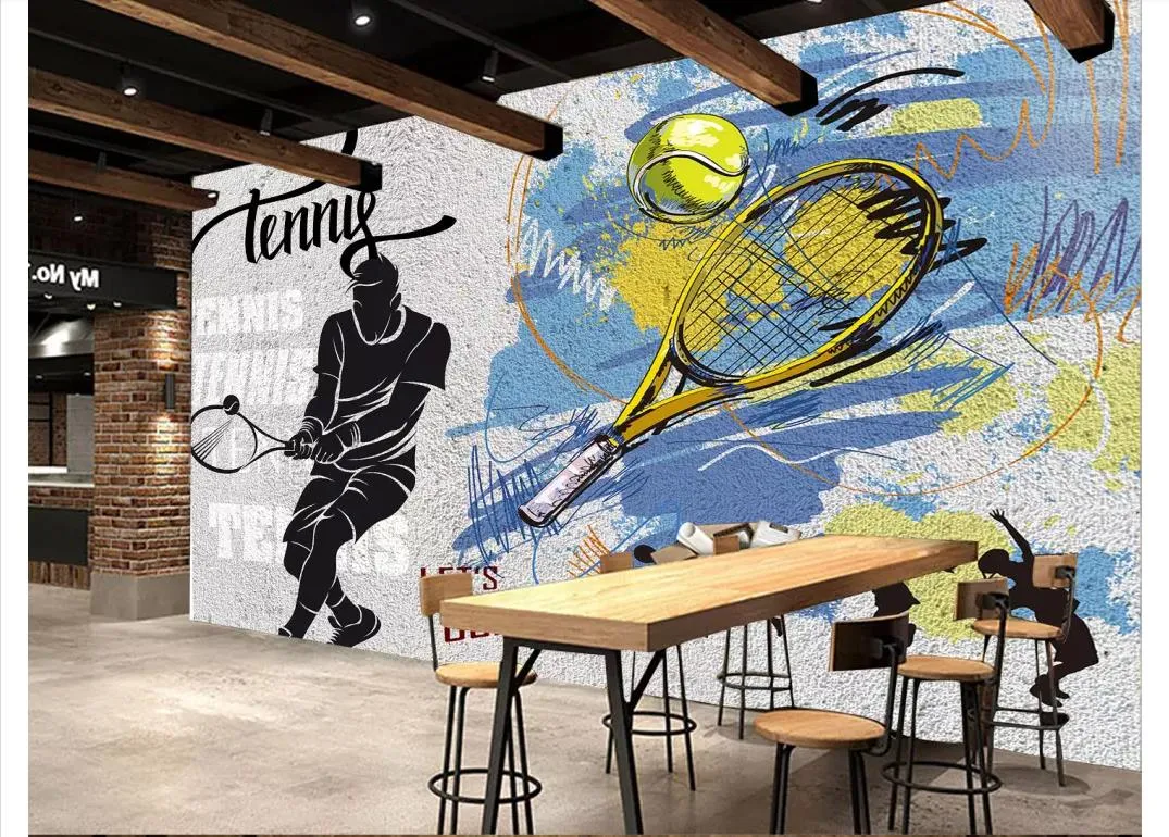 Frete grátis personalizado moderno 3d grande mural esportes