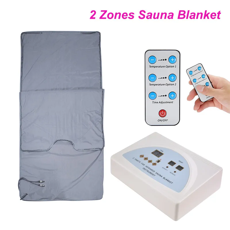 2 zon Fir bastu långt infraröd kropp bantning bastu filt uppvärmning terapi smal väska spa viktminskning kroppsdetox maskin gratis