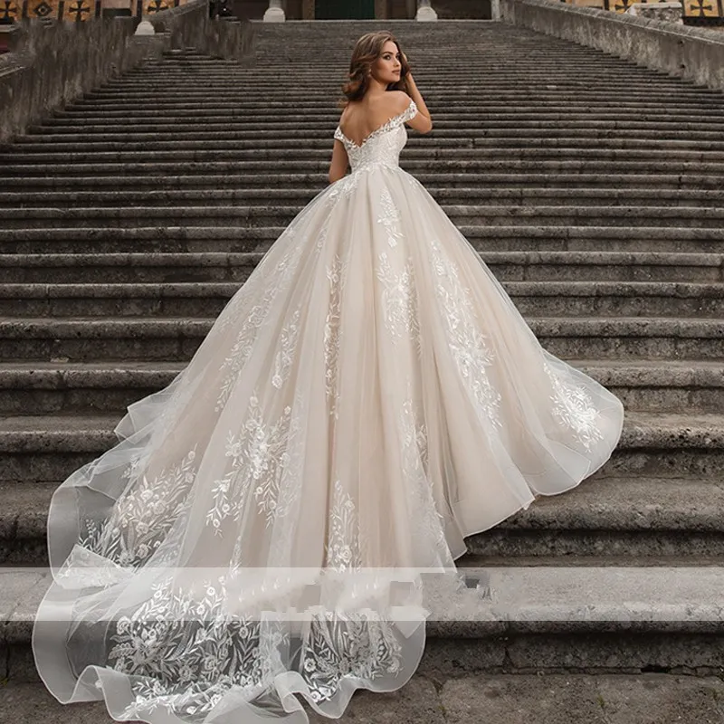 sachin and babi light blue dress Charming Champagne Beach Lace Flower Split Front Wedding Dresses 2024 A-Line Princess