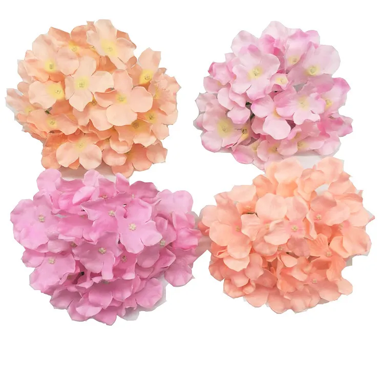 Artificial Flowers Christmas party Fashion Wedding Silk Artificial Hydrangea Flowers HEAD White Diameter 18cm Home Ornament Decoration