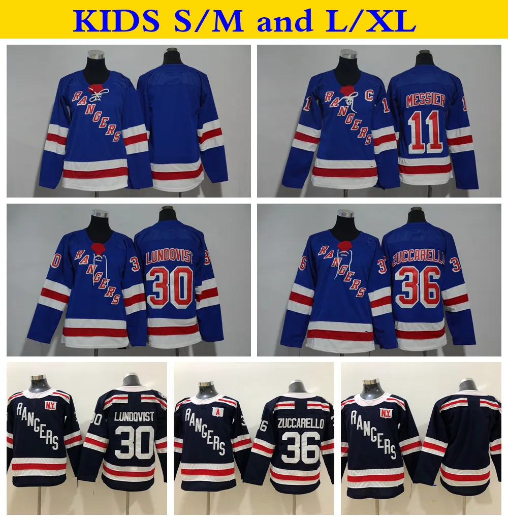 2018 Winter Classic Youth New York Rangers 30 Henrik Lundqvist 36 Mats Zuccarello 11 Mark