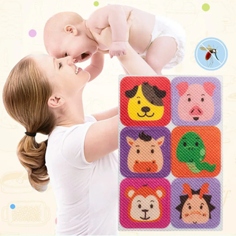 Anti Mosquito Sticker Cartoon Repellent Sticker Inomhus Utomhus Anti-Mosquito Repellent Patch Mosquito Killer Repellent 1 Set = 6 st Gratis TNT