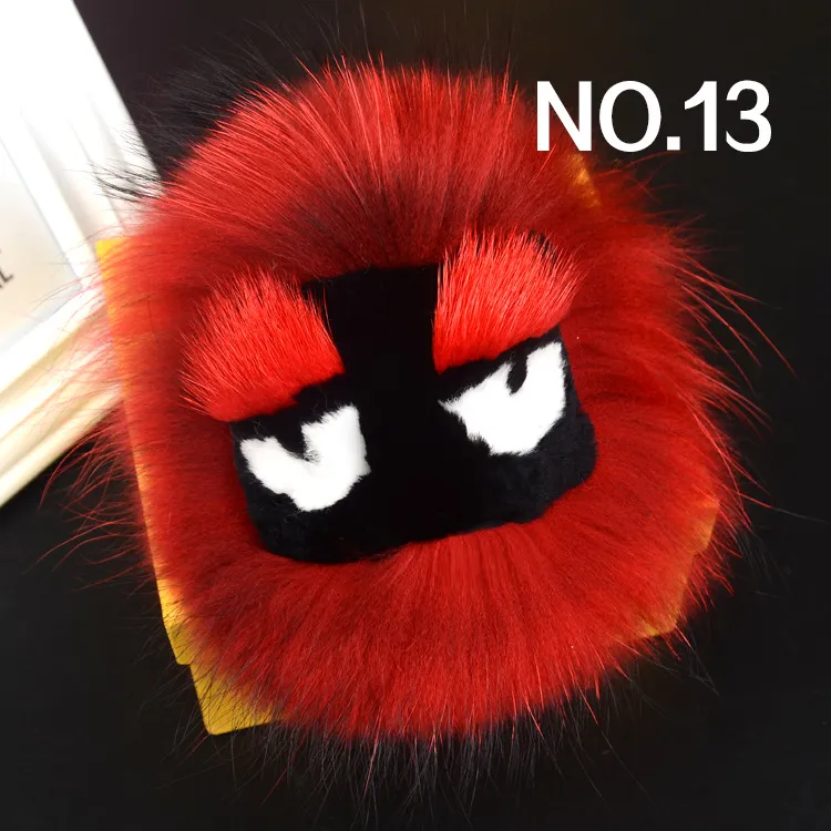 Fashion luxury designer cute lovely hand made fur little moster ball bag charm key chain 40 models
