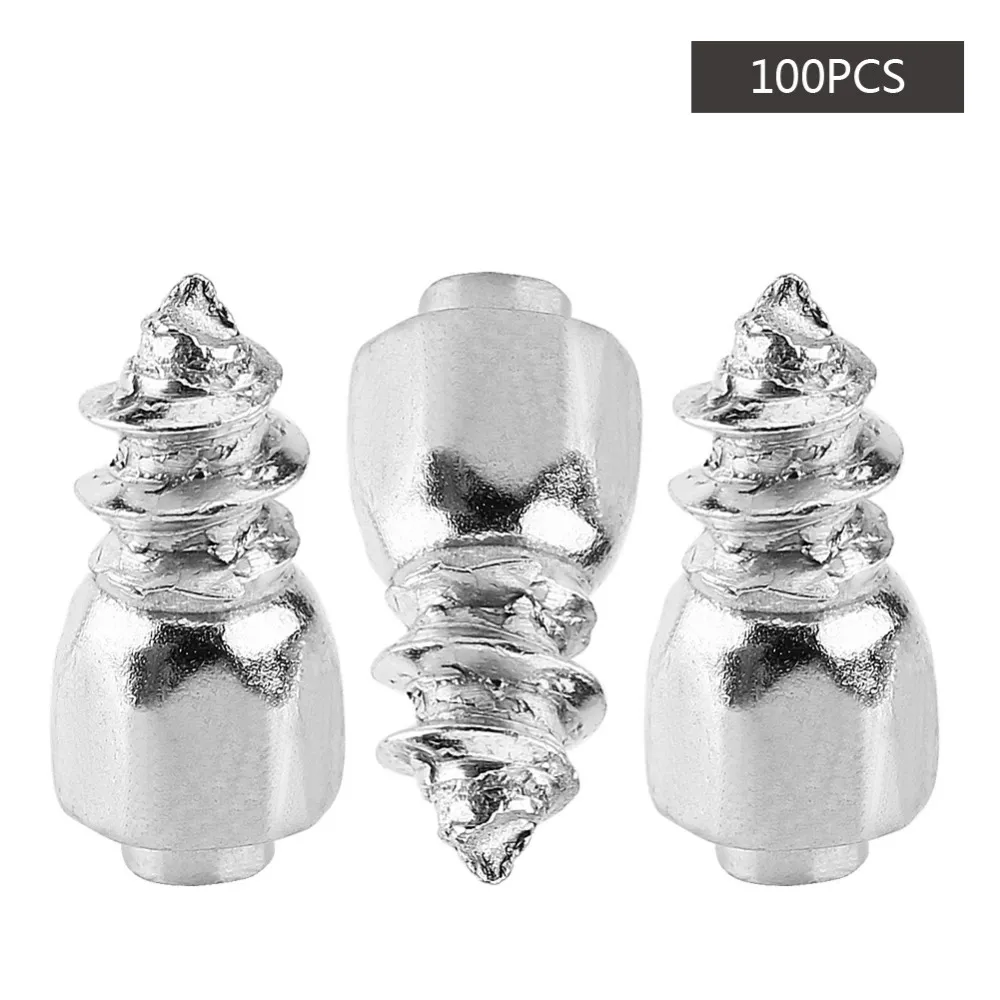 Freeshipping 100PCS/Set Tire Stud Screw 9mm Anti-Slip Screw Stud Tyre Snow Chains Tire Spikes Trim For Motorcycle Car Truck