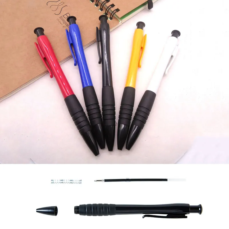 Promotional Students Writing Ballpoint Pens Customized Logo Pressed Styles Ballpoint Pen School Supplies Stationery Plastic Pens DH1333