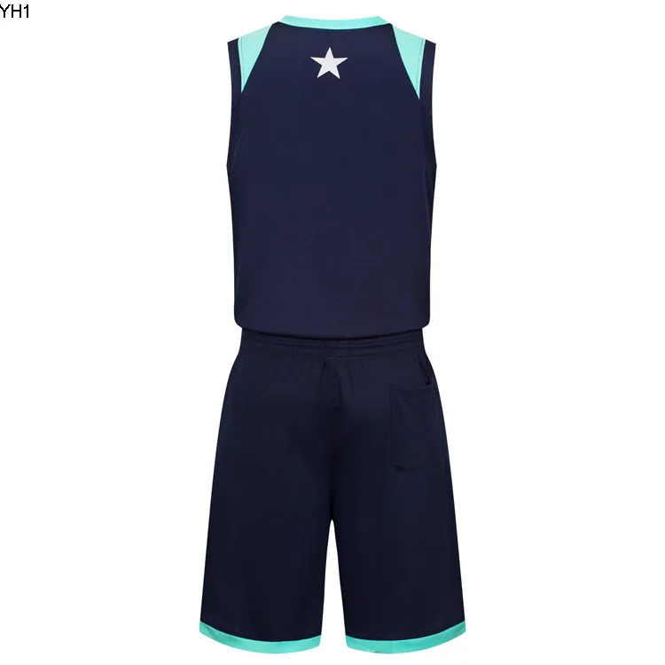 2019 새로운 빈 농구 유니폼 인쇄 로고 망 크기 S-XXL 저렴한 가격 빠른 배송 좋은 품질 다크 블루 DB004NQ