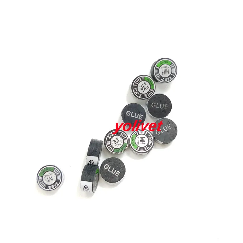 10pcs 11mm Tayvan Kamui Havuz Snooker MH MH MH Yeşil Çember Tasarım İpucu Sopası İpuçları ile Son Siyah Bilardo Acc2885