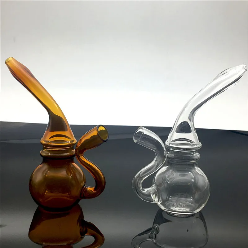 tobacco bubbler Grace Glass Double Chamber Glass Water Pipe BONG Hookah 7" USA Clear Lined Glass Bubbler 