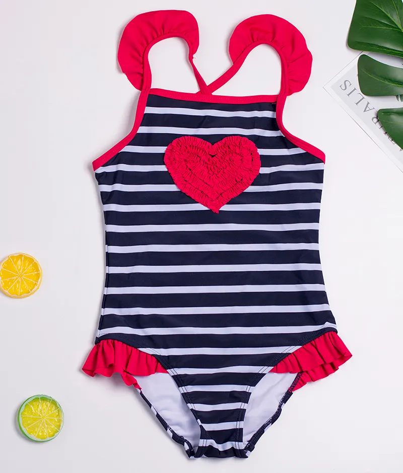 3 ~ 14 anni Costumi da bagno per ragazze Design a righe Costume da bagno intero per bambini Costumi da bagno per bambini Costumi da bagno per bambini Costume da bagno-SW709