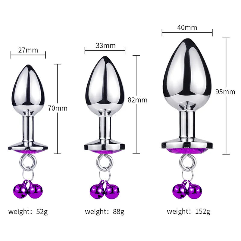 Plug anale in metallo con gioielli in cristallo Sex Machine Smooth Butt Plug in acciaio Giocattoli del sesso per uomini e donne Coda anale Sex Shop