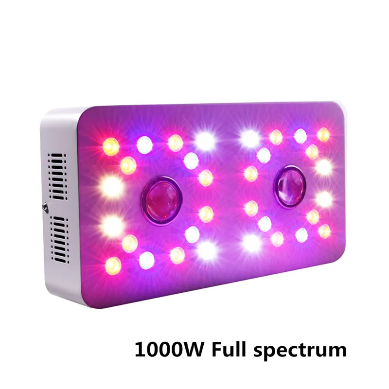 LED Rosną Light Full Spectrum Podwójny przełącznik ściemnialny 1000W COB i podwójne żetony do namiotu wewnętrznego Hydroponika hydroponika