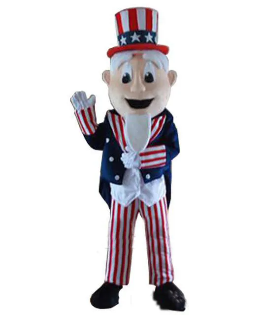 2019 högkvalitativ Uncle Sam Mascot Kostymer Animerat tema Uncle Sam Tecknad maskot Karaktär Halloween Carnival Party Kostym