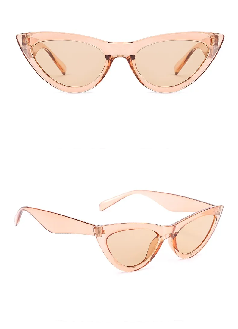 Wholesale Wholesale-2018 جديد إمرأة خمر كائنات شمسية 7 ألوان E القط العين الشكل ريترد طباعة النظارات الشمسية إطارات