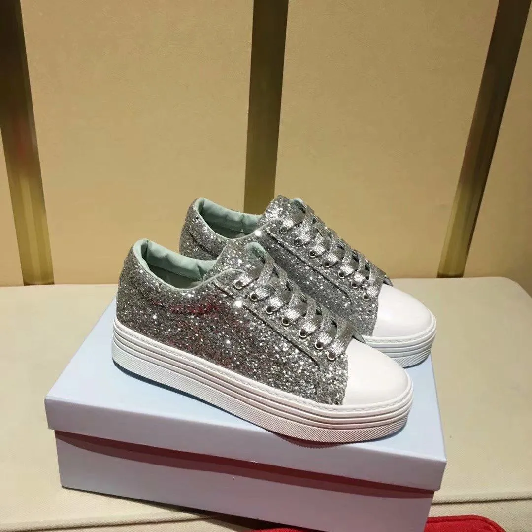 Vendita calda-Autunno Scarpe Mixcolor da donna Chiara Mocassini bassi per il tempo libero Piattaforma oro argento Scarpe casual Scarpe con rialzo in altezza