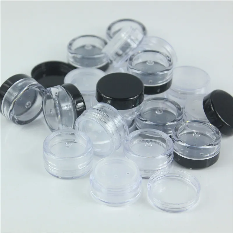 Vaso in polvere sfuso vuoto in plastica da 1 g con setaccio cosmetico per trucco cosmetico contenitore da viaggio setaccio cosmetico per profumo ricaricabile