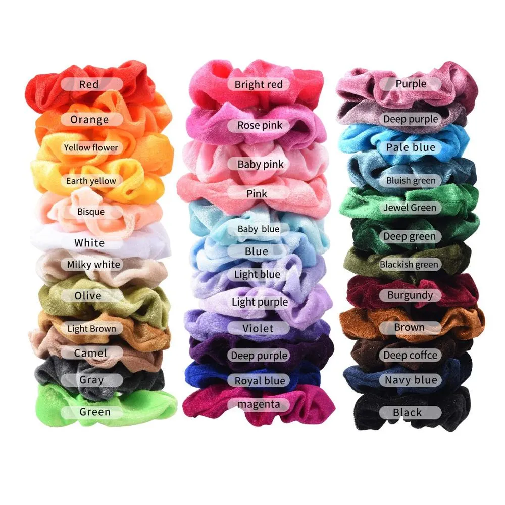 36 Pcs Hair Scrunchies Velvet Elastic Hair Bands Scrunchy Ties Ropes Scrunchie for Women or Girls Accessories