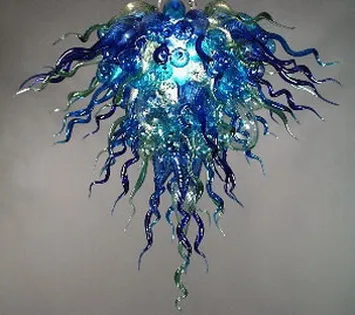 현대 여러 가지 빛깔의 유리 예술 샹들리에 딜러 chihuly 스타일 블로운 유리 샹들리에 조명 LED 전등