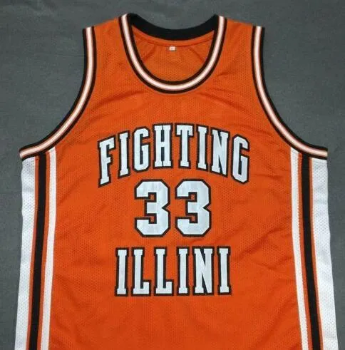 Custom Men Youth women Vintage #33 KENNY BATTLE Fighting Illinois Basketball Jersey Size S-4XL or custom any name or number jersey