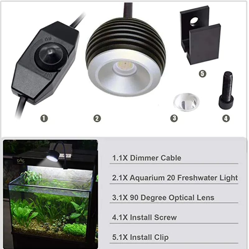 LED Aquarium Dimmable avec Télécommande Éclairage pour Plante