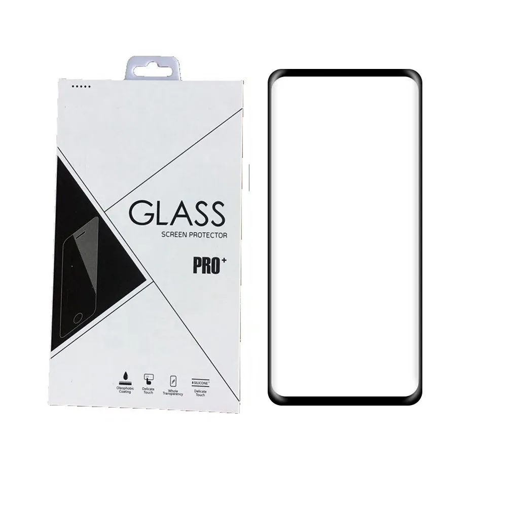 Tam Yapışkan Tutkal Tam Kapak temperli cam 3D Kavisli için Samsung Galaxy S10 S10 PLUS S10E İÇİNDE Perakende paket 50pcs / lot