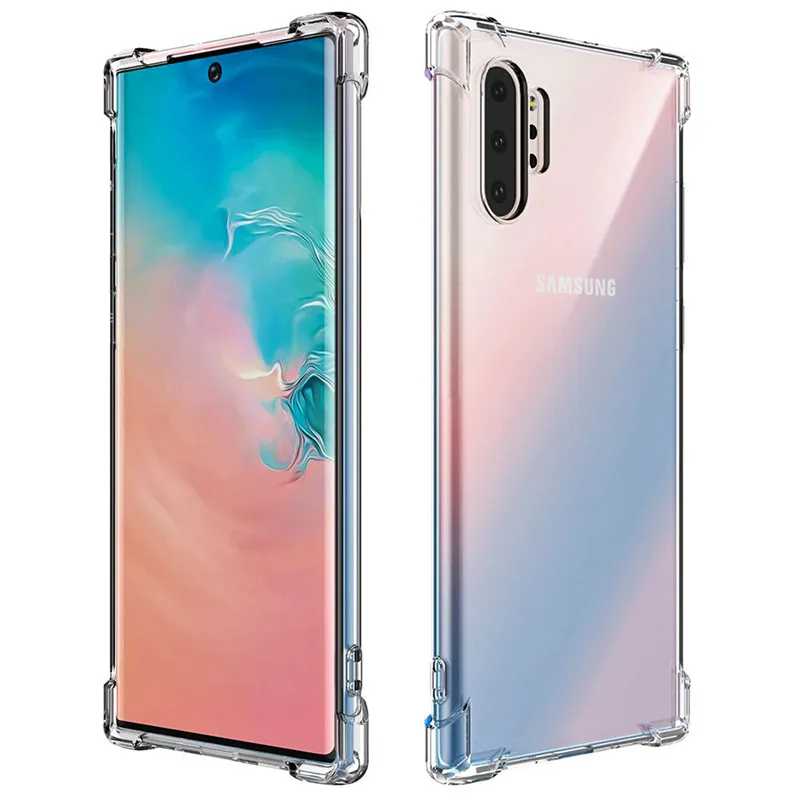 Samsung Galaxy S10 5G Note10 Artı M20 M30 M40, A10, A20, A30, A40, A50 A60 A70 Şeffaf Kapak için Temizle TPU Telefon Kılıfı