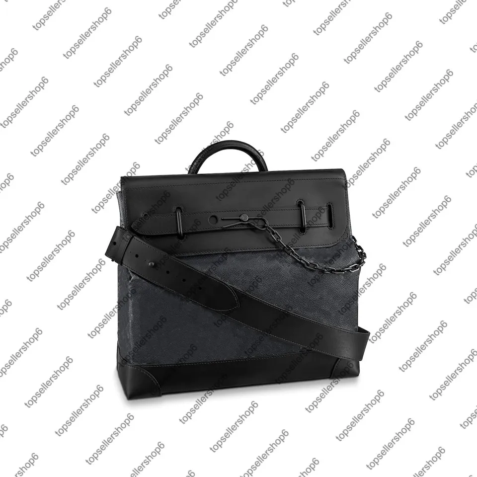 M44731 STEAMER Herren-Geldbeutel-Handtasche Messenger Canvas mit geprägtem Buchstaben-Blumendruck Umhängetasche Business-Aktentasche mit Portfolio-Attaché mit Tragegriff oben