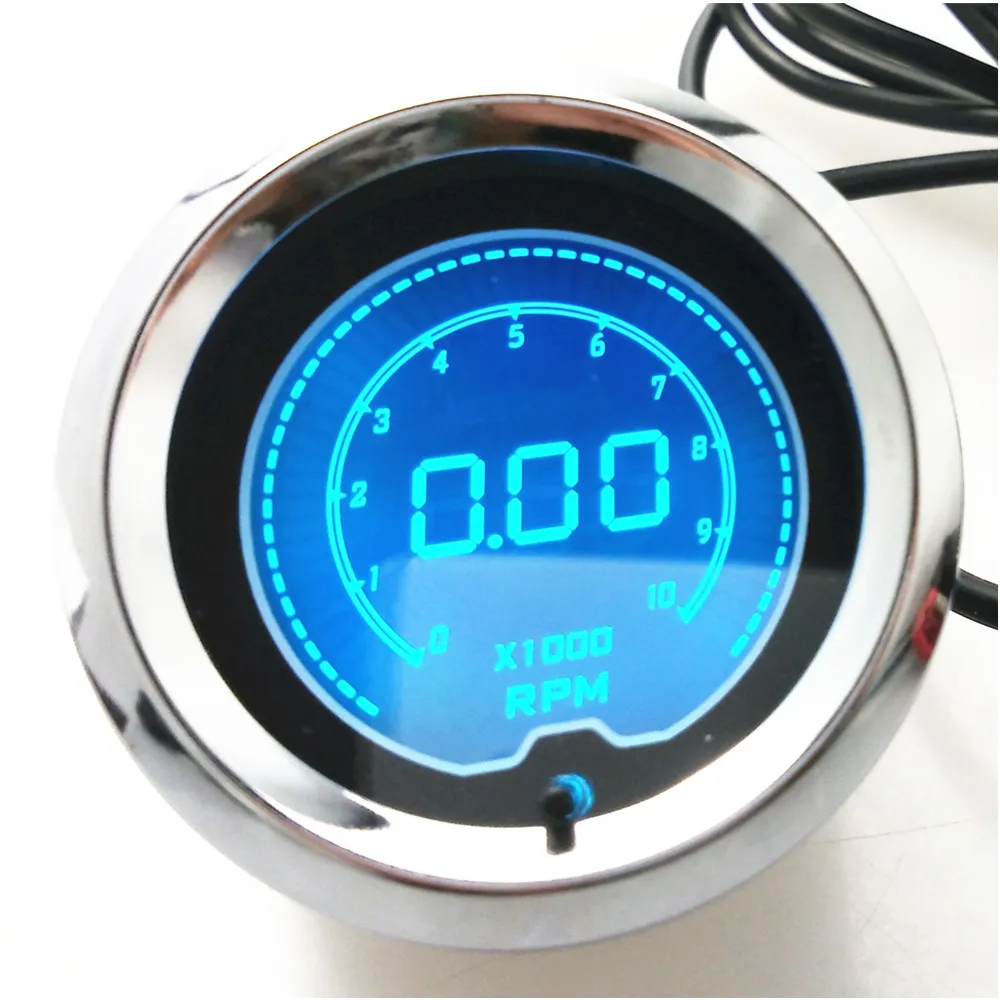 1 Stück Auto Motorrad 52mm 7 Farben LED Tacho Tachometer X1000 RPM