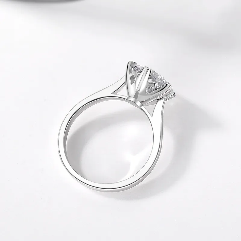 Sterling Srebrny produkt zakochany w pojedynczych dzwonach Women039s Wyolbrzymiony duży 2 -CT symulacyjny pierścień diamentowy pokazujący dwa CT D6984498