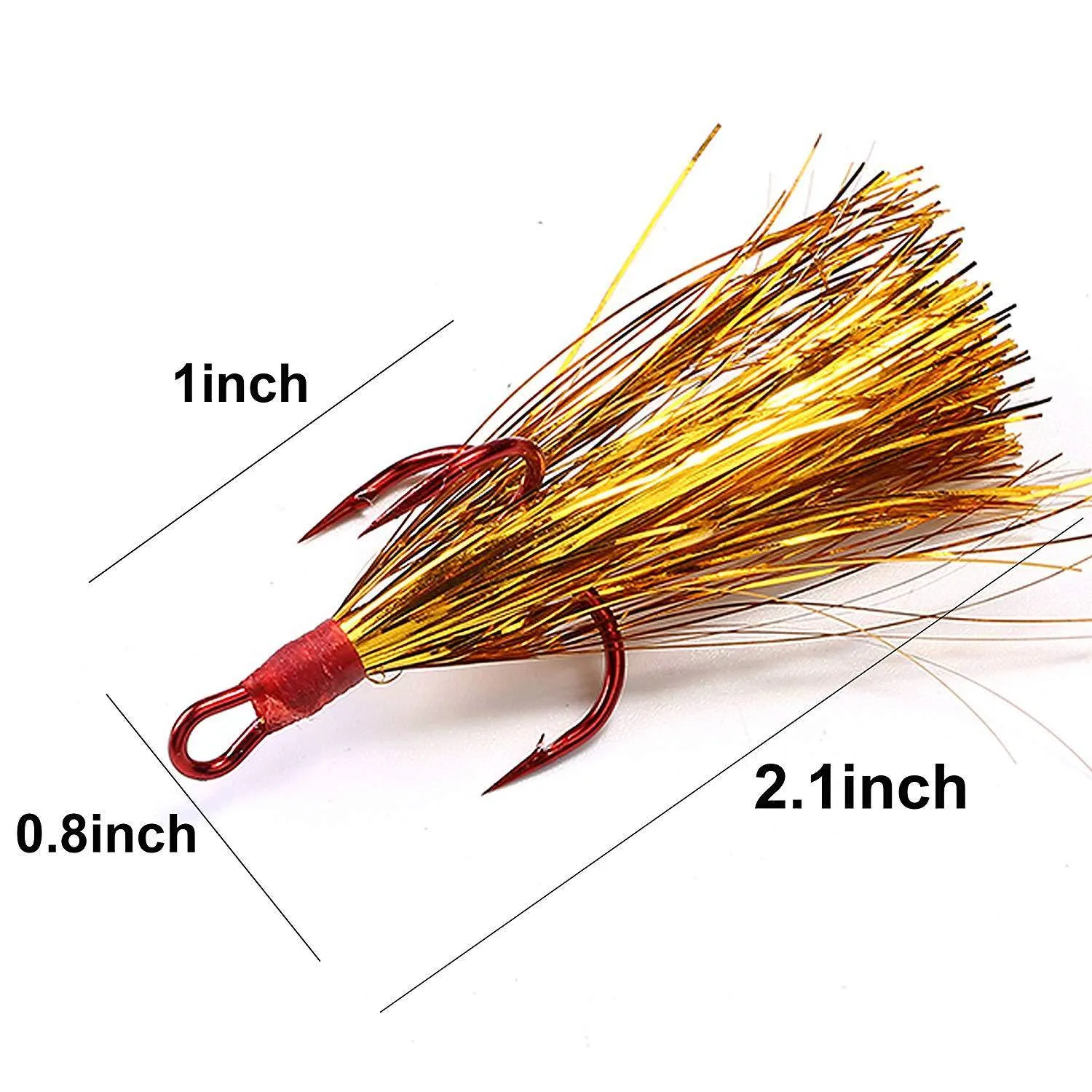2# Dressed Treble Fishing Hook Bucktail Teaser Fish Lure Replacement Lure  Hooks From Enjoyoutdoors, $17.61