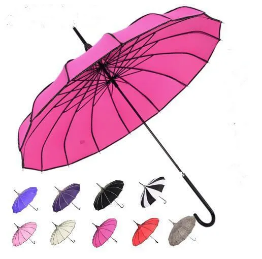 パゴダ傘ロングハンドリングストレートパゴダ傘レトロ新鮮な撮影背景バンバーシュースピークメンギー太陽雨傘