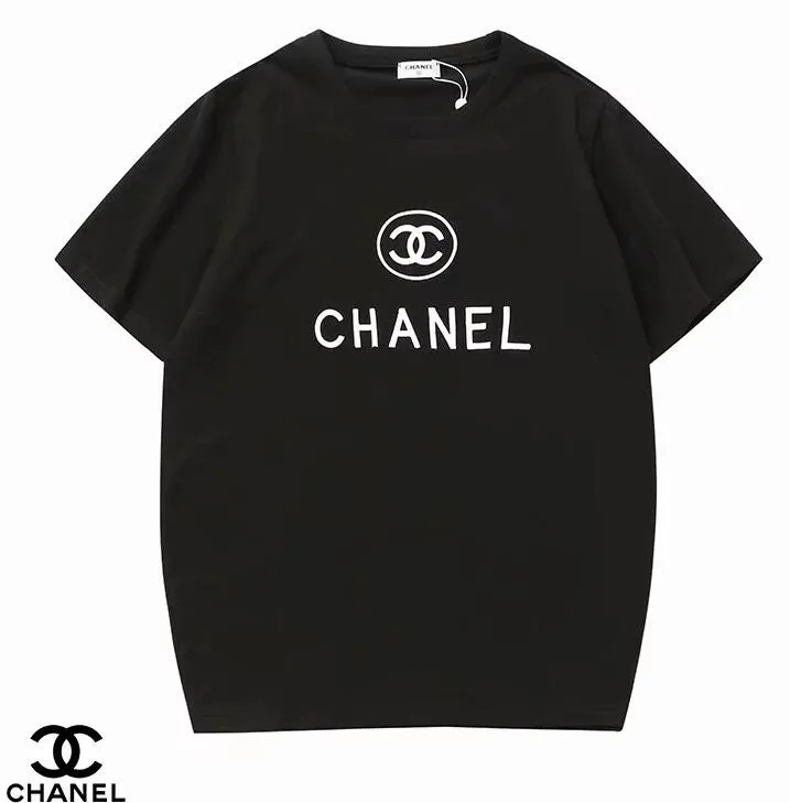 Chanel Homens E Mulheres T Shirt De Manga Curta Shrits Moda 100