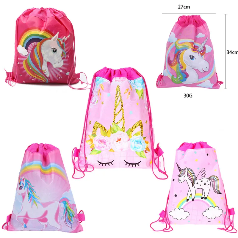 Borse con coulisse per unicorno Zaino per bambini Sacchetti di immagazzinaggio per cartoni animati di dinosauro di calcio Sacchetti regalo per sacchetti per ragazzi per ragazze Borsa da spiaggia per il nuoto Freeshipping