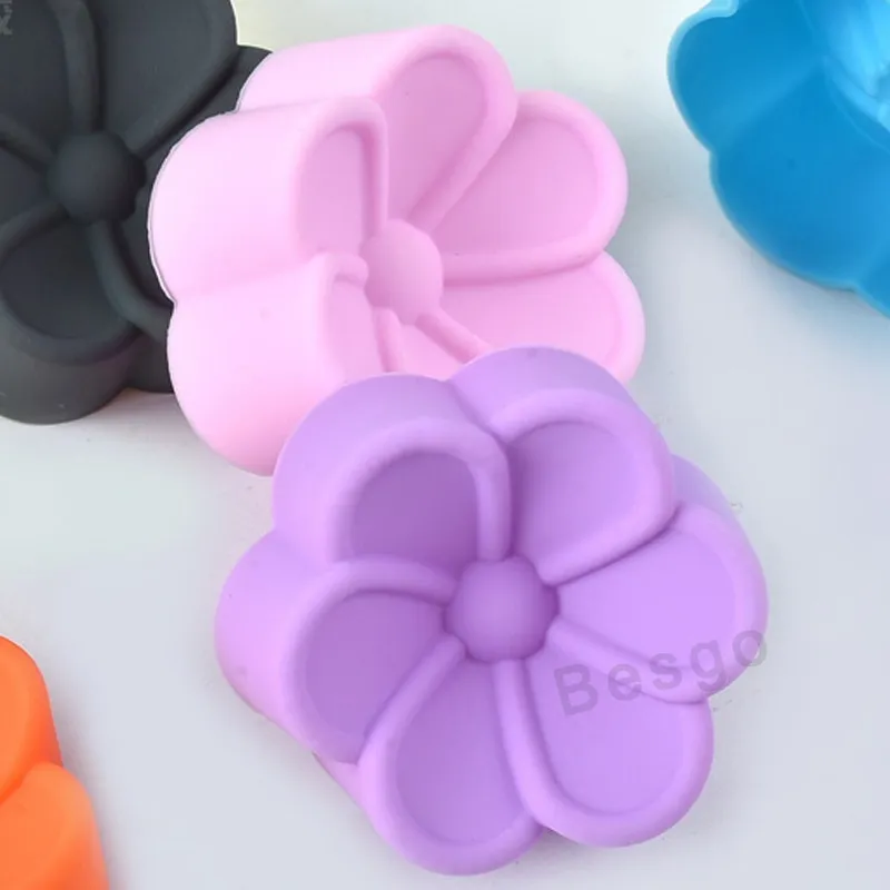 5cm Flower Shaped Silicone Moulds DIY Hand Soap Mold Silica Gel Cake Mould Fondant Cakes Muffin Cupcake Baking Decorating Tools DBC BH2777