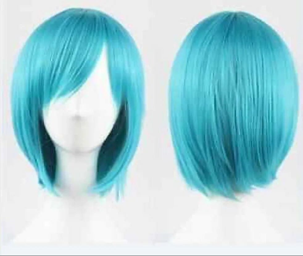 Perruque nouvelle mode bleu perruque courte droite Anime Cosplay perruques de cheveux
