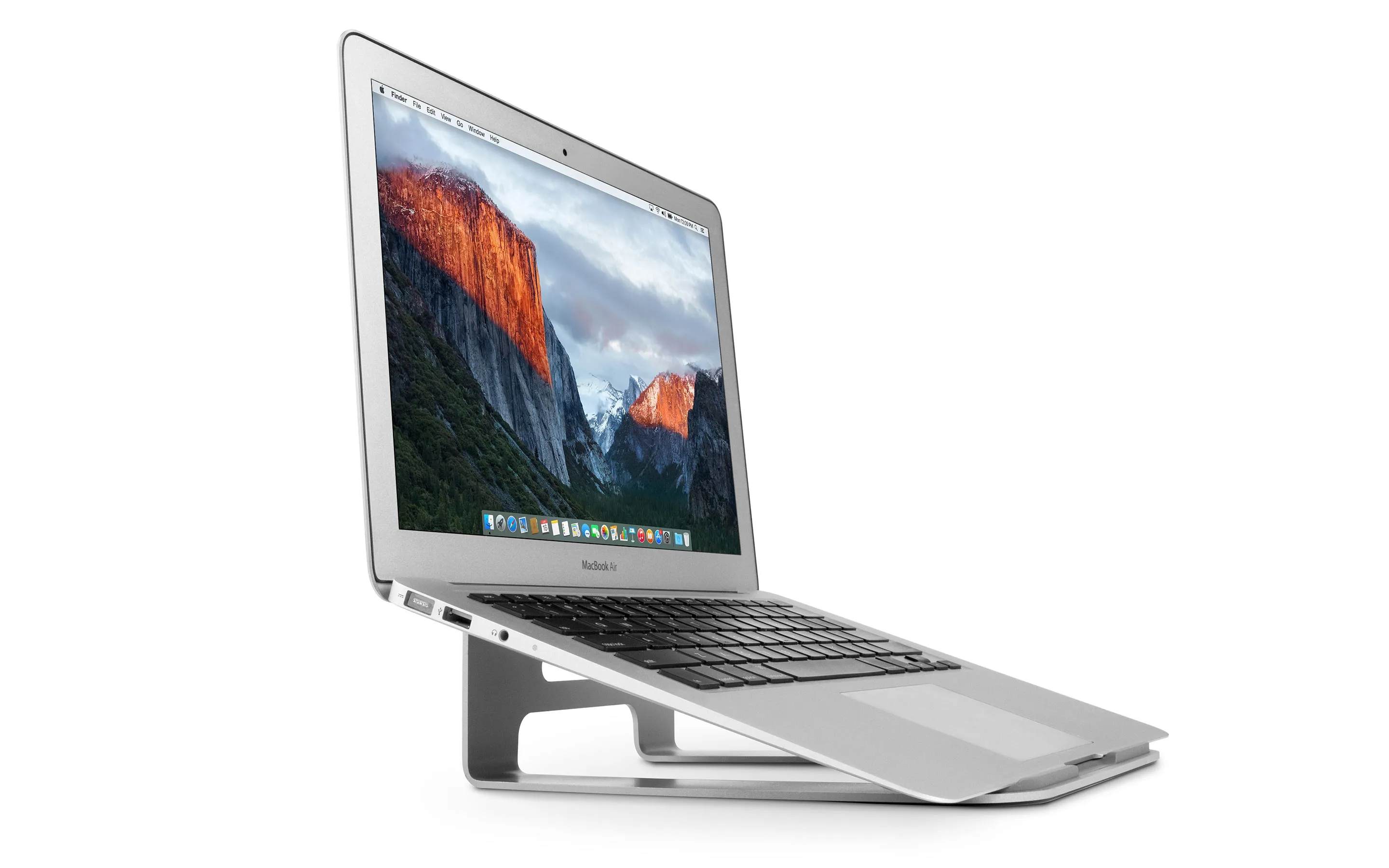 ラップトップスタンドのアルミニウム冷却MacBookスタンドポータブルティルトティルトの高架ラップトップライザーは、滑り止めパッドとMAC272P用のフロントリップを備えています