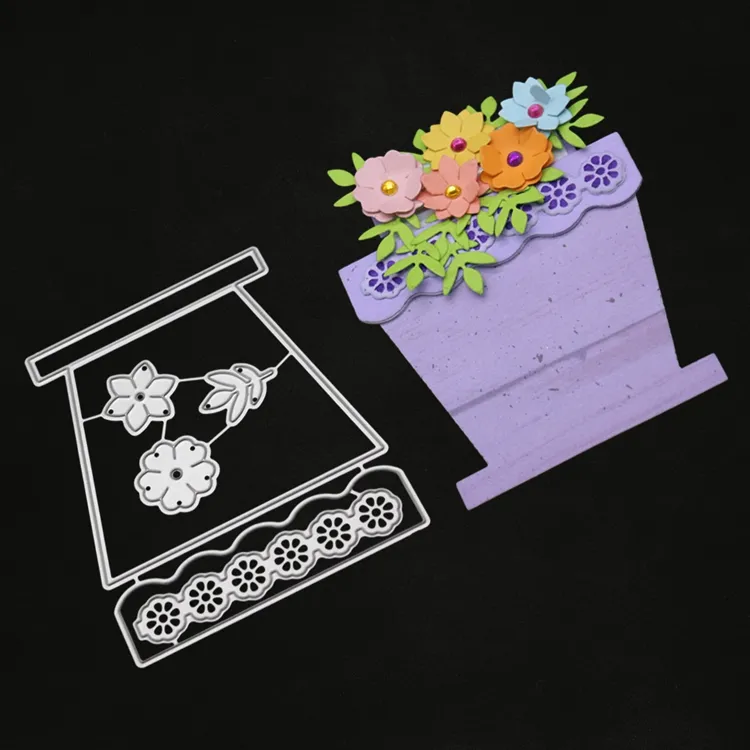 Flower Basket Dies Metal Cutting Dies New 2019 Scrapbooking Valentine's Day Decoration Craft Dies Cut for Card Making