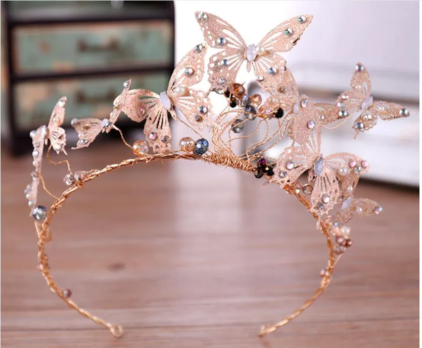 Korean Butterfly Crown Bridal Headband Wedding Jewelry Hair  display picture 1