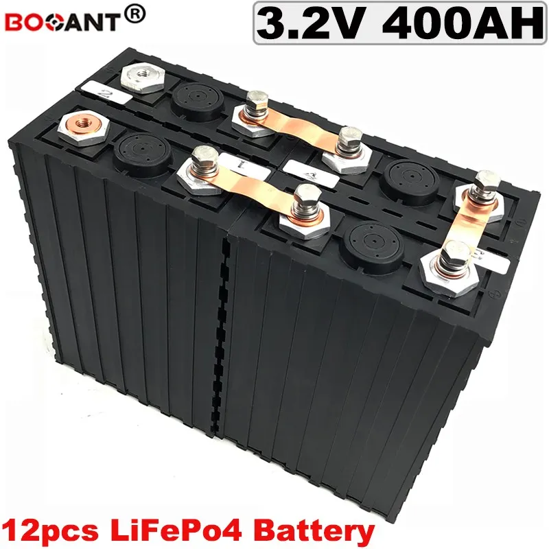 12st / parti 36V 400AH Uppladdningsbart LIFEPO4 Batteri för elektrisk cykel, solenergi Storage DIY Lithium Batteri 12V 36V 3,2V 400AH