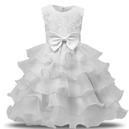 Sommer ärmelloses Mädchen-Spitzenkleid für Teenager, Abend, Hochzeit, Blumenmuster, Kindergeburtstag, Lagenkleider, Prinzessin, Abschlusskleid, Teenager-Mädchen-Kleidung