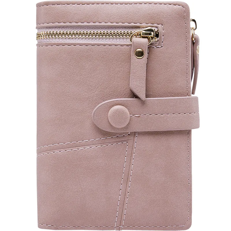 Conception originale femmes Rfid bloquant petits portefeuilles Compact à deux volets en cuir poche portefeuille dames Mini sac à main avec fenêtre d'identification